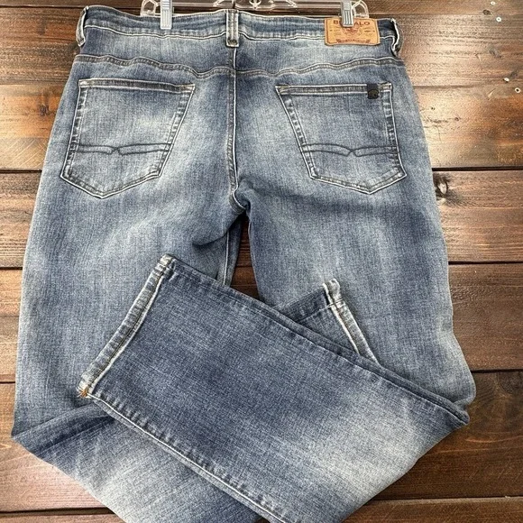 Buffalo David Bitton Ash-X Slim Stretch Straight Zip Acid Wash 36X30 (Real 39") - Picture 7 of 14